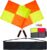 Soccer Referee-Flag Red Yellow-Cards Stainless-Whistles – Football Ref Checkered Linesman Flag Set Coach Gear Packs