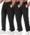 lomsoe 3 Pack Men’s Athletic Pants with Zip Pockets, Lightweight Workout Sweat Pants Gifts for Men