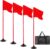 5FT Corner Flags for Soccer Field Set of 4 with Round Rubber Bases | Adjustable Speed and Agility Training Equipment / Poles, Storage Bag, Red