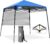 EAGLE PEAK 8×8 Pop Up Canopy Tent with Sidewall, Compact, Portable Slant Leg Instant Sun Shelter for Beach, Sports, & Camping, 8×8 Base 6×6 Top, Blue
