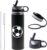 22 oz Soccer Water Bottle, Stainless Steel Vacuum Insulated Water Bottle with Straw and 2 Lids, Double Wall Leakproof Sports Flask, Soccer Gifts for Boys, Kids, Girls, Coach