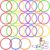 Mototo 24/30/48/96 Pack Agility Rings 15 Inch Speed Training Hopscotch Rings Plastic Circle Jumping Hoops Agility Hurdles for Athlete Exercise Soccer Football Gymnastics Games Practice Footwork