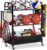 EXTCCT Ball Storage Sports Equipment Organizer – Garage Storage Cart Rolling Ball Storage Rack with Hooks Wheels Outdoor Indoor Gym Gear Toy Holder Bin for Basketball, Baseball, Soccer