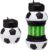Maccabi Art Collapsible Silicone Soccer Ball Water Bottle for Kids, 18 oz BPA-Free with Clip, Leak-Proof Spout, Portable Sports Drink Bottle
