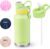 ThermoProof Double-Walled Vacuum Insulated Stainless Steel Water Bottle – Wide Mouth Canteen, Spout & Straw Lids, Dishwasher Safe, Reusable, Leakproof, Hot & Cold for Men, Women – 32oz, Fresh Mint
