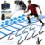 Agility Ladder, Soccer Football Training Equipment Set – 20ft Speed Ladder, 4 Hurdles,Parachute, 12 Cones & Jump Rope | Agility & Speed Training for Kids Youth Adults,Basketball & Football Accessories