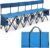 6 Seat Folding Soccer Bench with Cup Holder, Sport Team Bench,Blue | Portable Sideline Bench, Foldable Team Chair for Football Training, Outdoor Events, Camping with Storage Bag