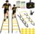 BORNEW 2 Pack Agility Ladder, Soccer Speed Training Equipment Set with Total 26 ft Agility Ladder, 12 Cones, 4 Adjustable Hurdles, Jump Rope, for Soccer, Basketball, Football, Kids, Youth, Adults