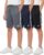 3 Pack Boys’ Dry Fit Athletic Shorts Basketball Soccer Running Gym Kids | Quick Dry, Moisture Wicking, Side Taping, Stretch, Elastic Drawstring Waist, Pockets, School, Uniform, Golf, Boxing, Hiking