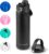 ThermoProof Double-Walled Vacuum Insulated Stainless Steel Water Bottle – Wide Mouth with Chug & Spout Lids, Dishwasher Safe, Reusable, Leakproof, Hot & Cold for Men, Women & Kids – 22oz, Black