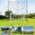 Ball Stop Net System with Wheels Movable Socketed Ball Stop Net Sports Netting Backyard 10FT to 12FT High Backstop Net for Barrier with Post from 10FT to 30FT Wide