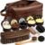 Shoe Care Kit – 16-in-1 Leather Shoe Polish, Cleaning & Conditioning Kit with Saddle Soap & Mink Oil – Black/Brown/Neutral Shoe Polish, 3 Horsehair Brushes – Premium Storage Bag – Gift for Men & Women