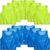 Boyiee Pinnies Scrimmage Vests, Youth Pinnies Nylon Mesh Team Practice Jersey for Sports Basketball Soccer Football(Fluorescent Green and Blue,12 Pcs)