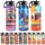 Personalized Water Bottle for Boys for School, Customized Kids Insulated Bottle with Name Picture, Stainless Steel Thermo with Straw, 18oz, Back to School Gift Basketball Soccer Baseball Pattern