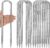 12 Inches U Stakes 8-Pack Heavy Duty Tramopline Wind Stakes for Inflatables, Metal Stake for Outdoor Decorations, Fence Stakes for Dogs Digging, Inflatables, Outdoor Decoration Anchors Silver