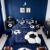 Erosebridal Football Bedding Set Twin Size 7 Pieces Boys Sports Theme for Teens Soccer Ball Pattern Bed in a Bag Football Court Comforter Set with Sheets Playground Blue White for Kids Girls