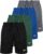 Reebok 4 Pack Boys’ Mesh Shorts Athletic Basketball Kids Teen Soccer Pocket | Available In Sizes 6-18, Youth, School, Gym, Running, Baseball, Football, Sport, Workout, Drawstring, Elastic, Quick Dry