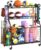 Sports Equipment Garage Organizer – Heavy Duty Garage Organization Ball Storage Rack with Basket, Hooks and Rolling Cart for Sports Gear and Toy Storage, Indoor/Outdoor Use, Black